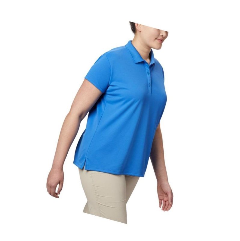 Columbia PFG Innisfree Short Sleeve Plus Size Polo Gömlek Kadın Mavi | 58190-PGDC