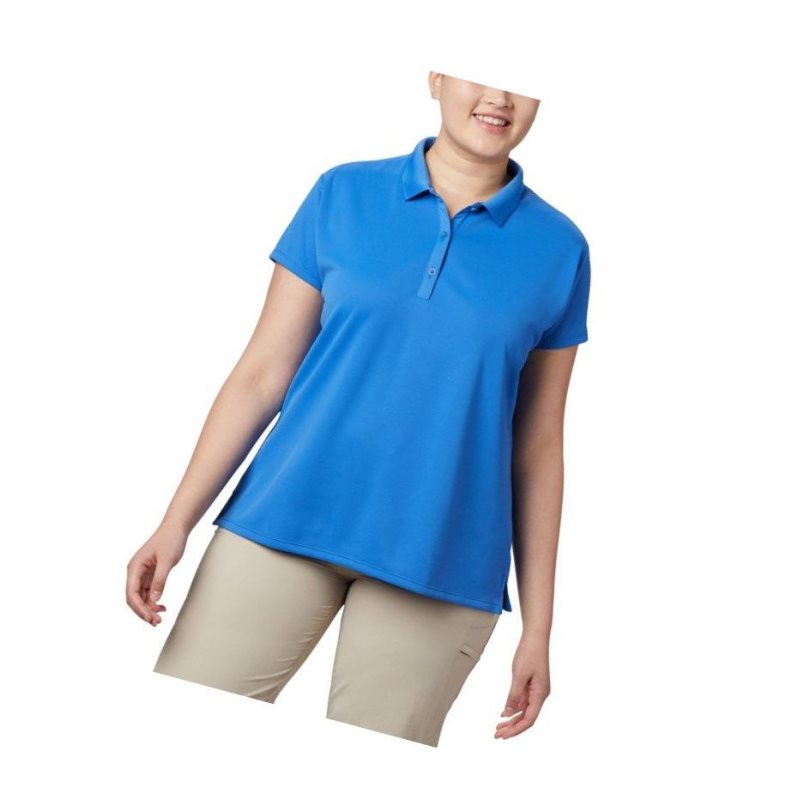 Columbia PFG Innisfree Short Sleeve Plus Size Polo Gömlek Kadın Mavi | 58190-PGDC