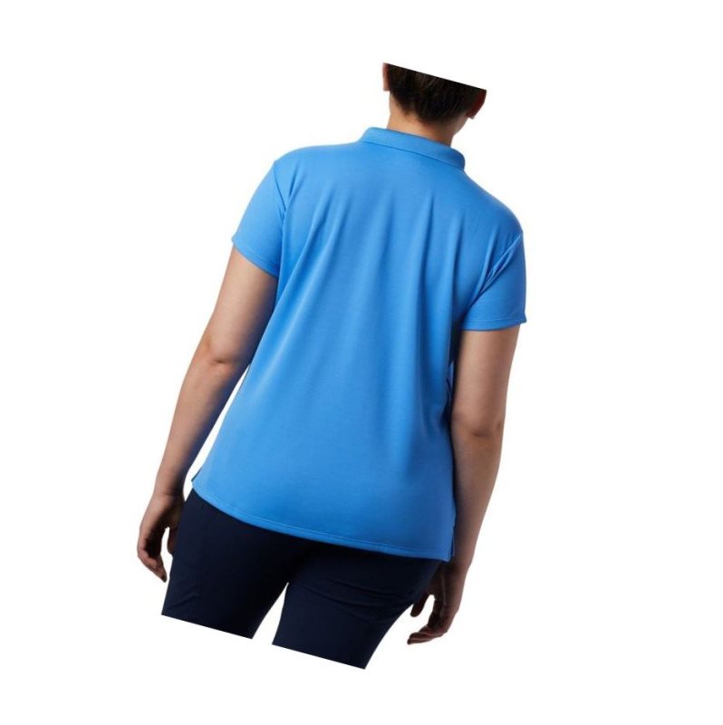 Columbia PFG Innisfree Short Sleeve Plus Size Polo Gömlek Kadın Mavi | 48167-QPDV