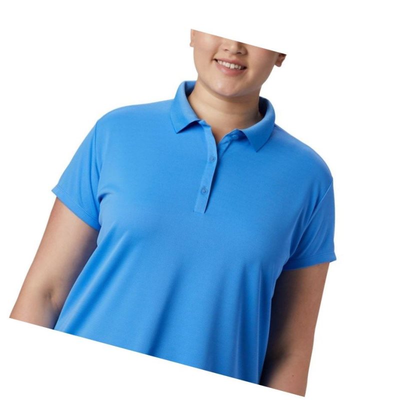 Columbia PFG Innisfree Short Sleeve Plus Size Polo Gömlek Kadın Mavi | 48167-QPDV