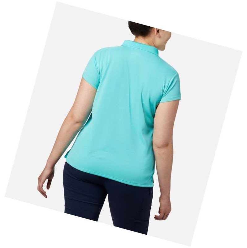 Columbia PFG Innisfree Short Sleeve Plus Size Polo Gömlek Kadın Mavi | 20614-IOHZ
