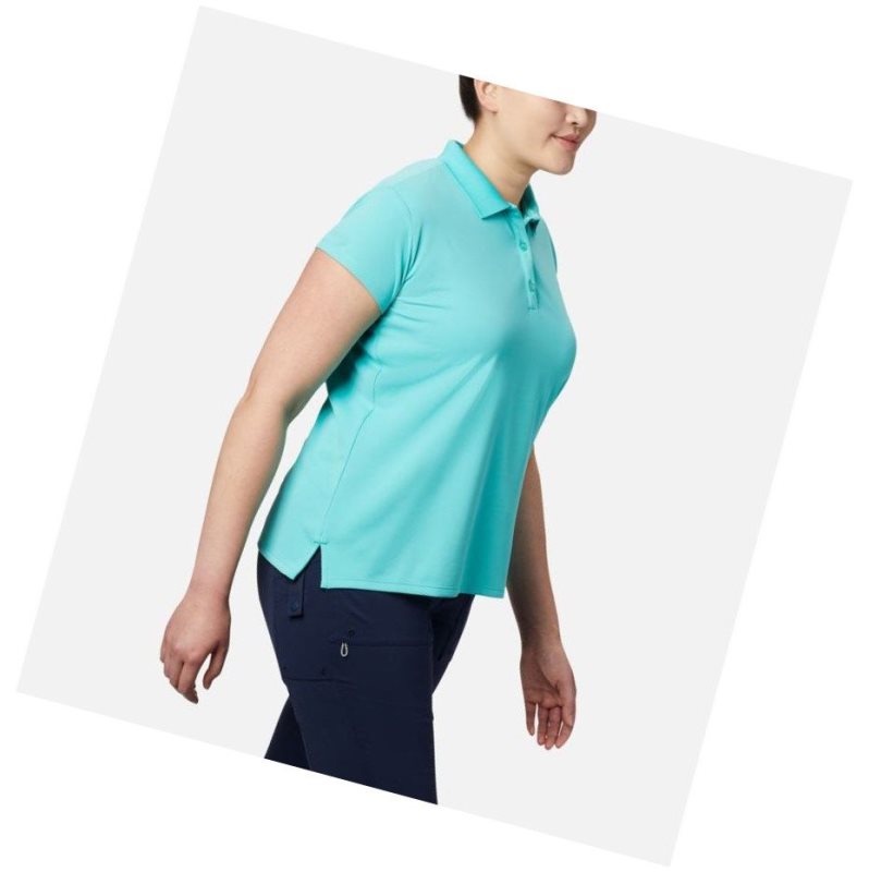 Columbia PFG Innisfree Short Sleeve Plus Size Polo Gömlek Kadın Mavi | 20614-IOHZ