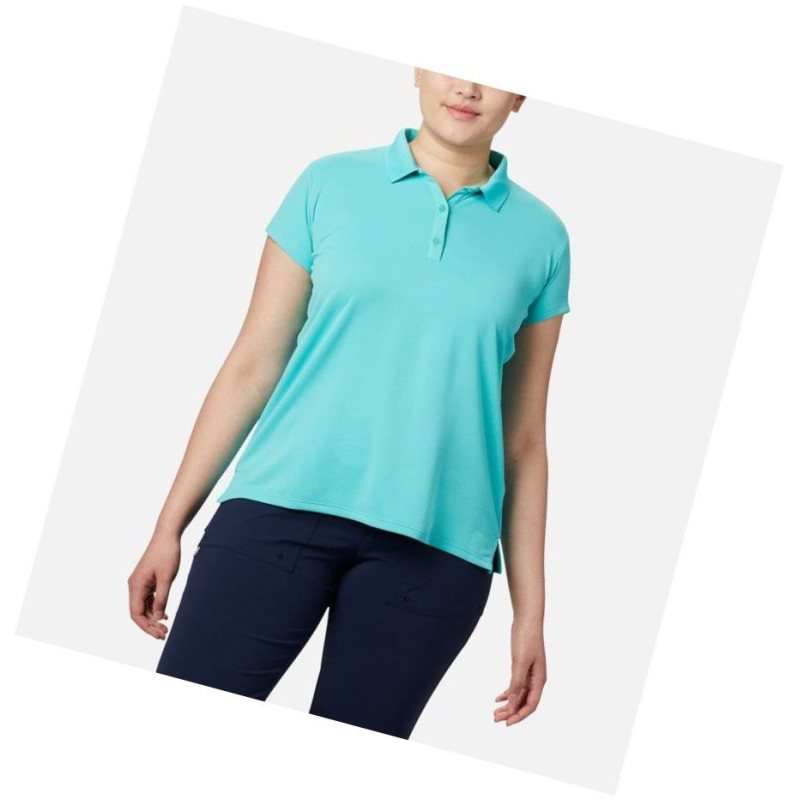Columbia PFG Innisfree Short Sleeve Plus Size Polo Gömlek Kadın Mavi | 20614-IOHZ