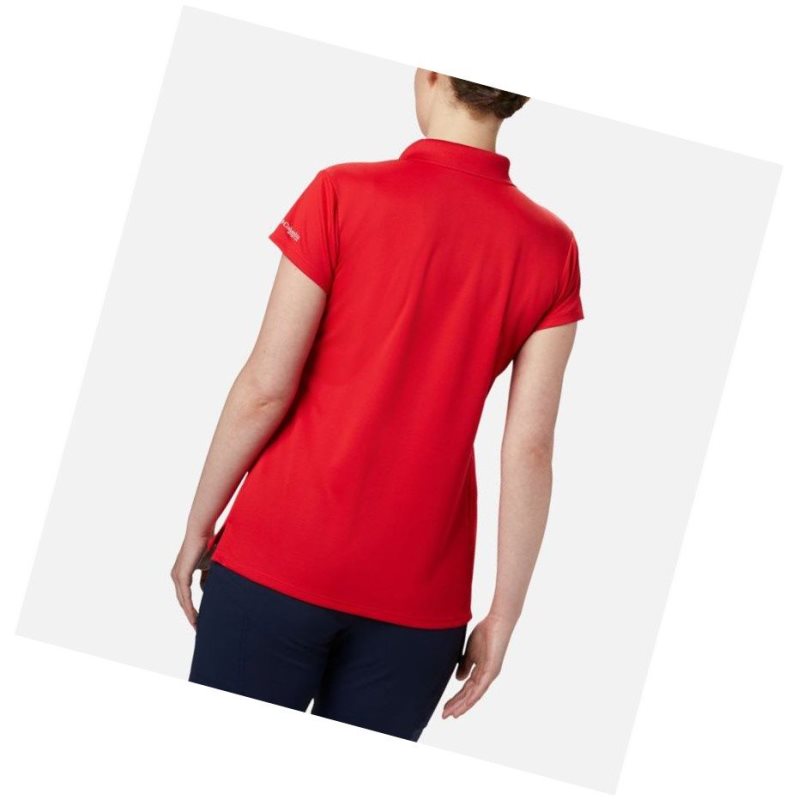Columbia PFG Innisfree Short Sleeve Polo Gömlek Kadın Kırmızı | 82540-VFZT