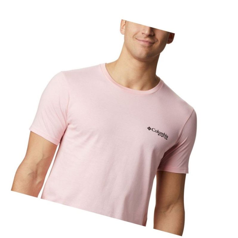Columbia PFG La Ment Tişört Erkek Pembe | 64275-CJUA