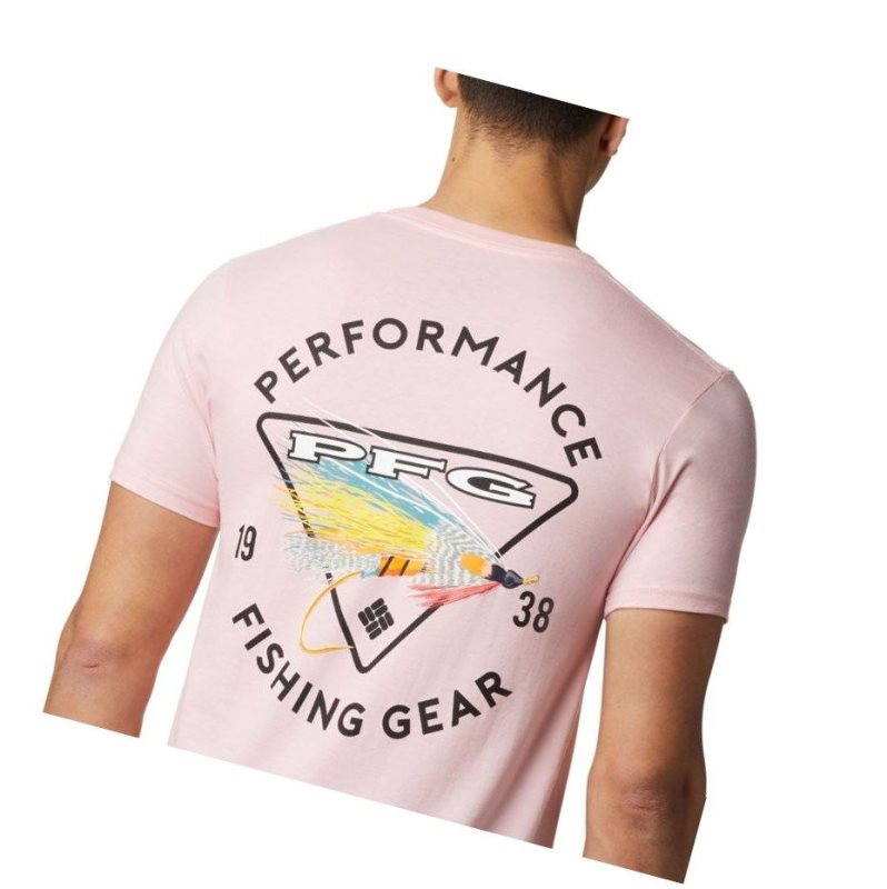 Columbia PFG La Ment Tişört Erkek Pembe | 64275-CJUA