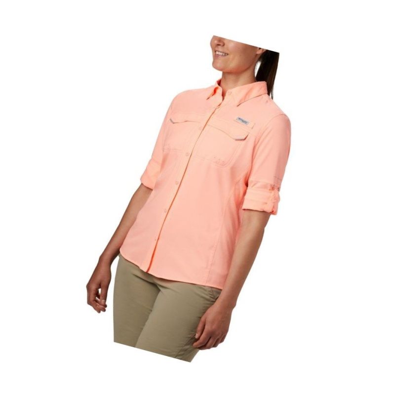 Columbia PFG Lo Drag Long Sleeve Gömlek Kadın Pembe | 96751-MOJU