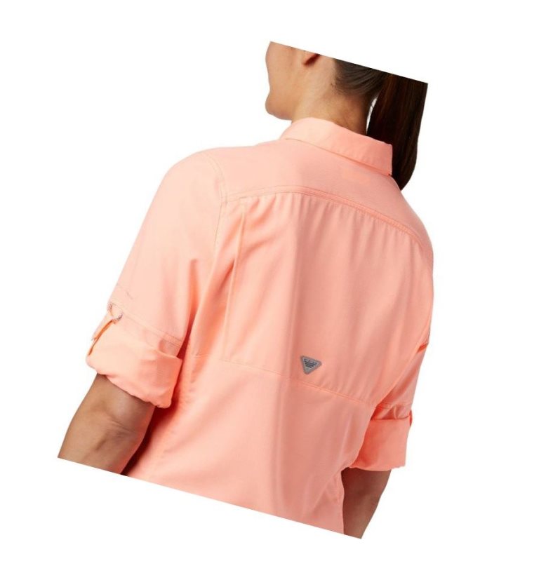 Columbia PFG Lo Drag Long Sleeve Gömlek Kadın Pembe | 96751-MOJU