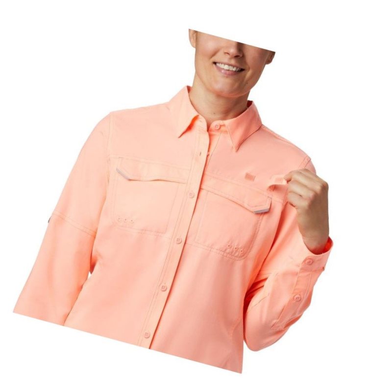 Columbia PFG Lo Drag Long Sleeve Gömlek Kadın Pembe | 96751-MOJU