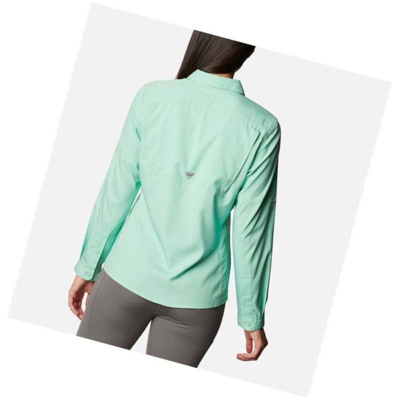 Columbia PFG Lo Drag Long Sleeve Gömlek Kadın Yeşil | 68952-HXJG
