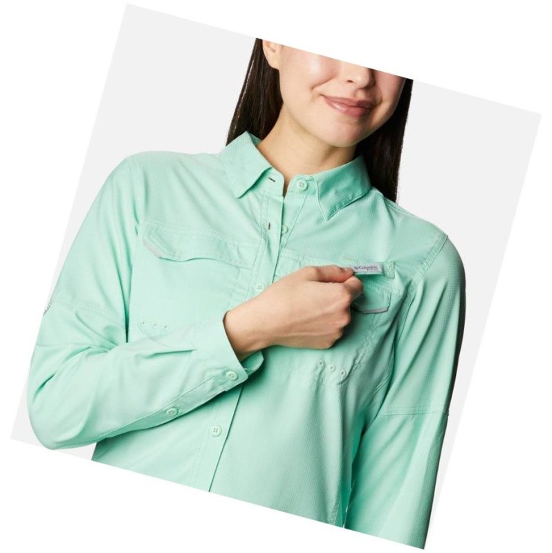 Columbia PFG Lo Drag Long Sleeve Gömlek Kadın Yeşil | 68952-HXJG