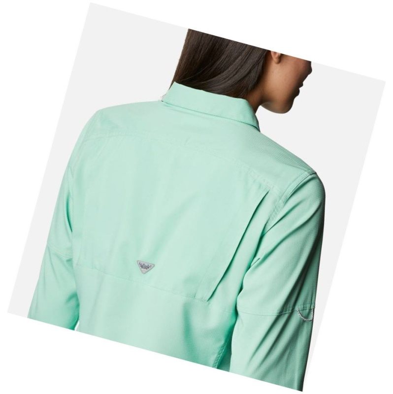 Columbia PFG Lo Drag Long Sleeve Gömlek Kadın Yeşil | 68952-HXJG
