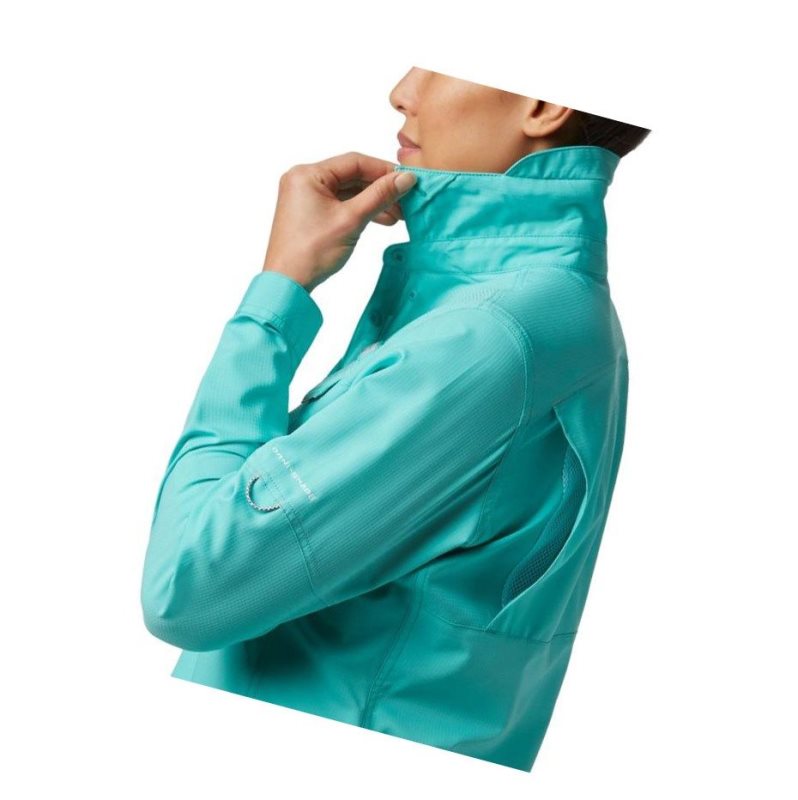 Columbia PFG Lo Drag Long Sleeve Gömlek Kadın Mavi | 86730-QUCA