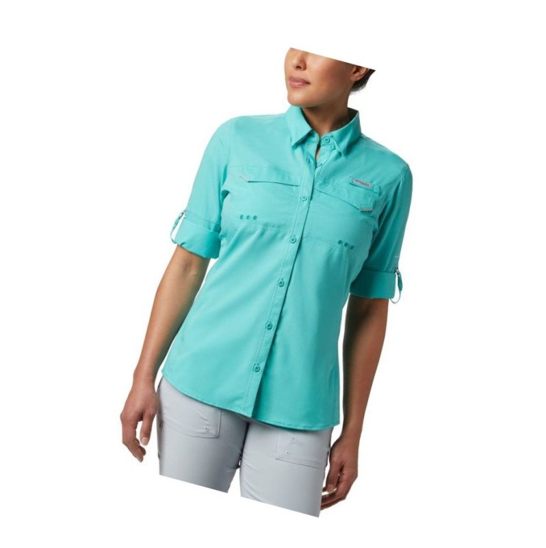 Columbia PFG Lo Drag Long Sleeve Gömlek Kadın Mavi | 86730-QUCA