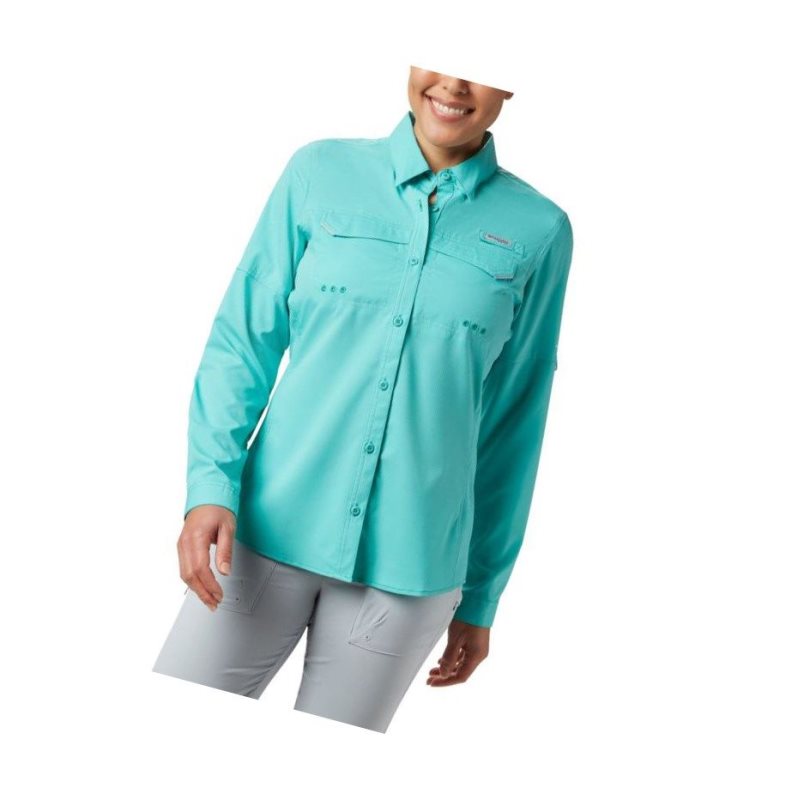 Columbia PFG Lo Drag Long Sleeve Gömlek Kadın Mavi | 86730-QUCA