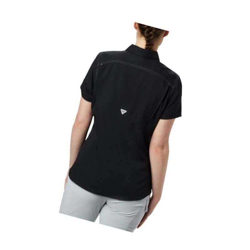 Columbia PFG Lo Drag Short Sleeve Gömlek Kadın Siyah | 01842-MQBW