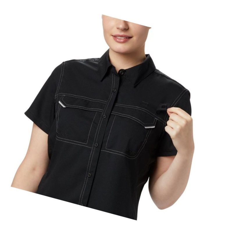 Columbia PFG Lo Drag Short Sleeve Gömlek Kadın Siyah | 01842-MQBW