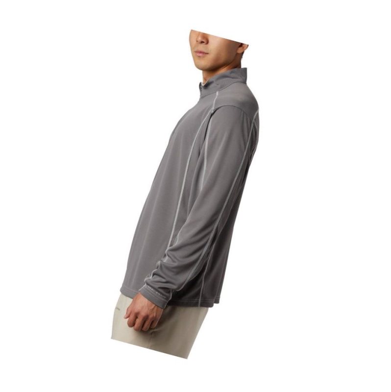 Columbia PFG Low Drag 1/4 Zip Top Sweatshirt Erkek Gri | 67215-MYTH
