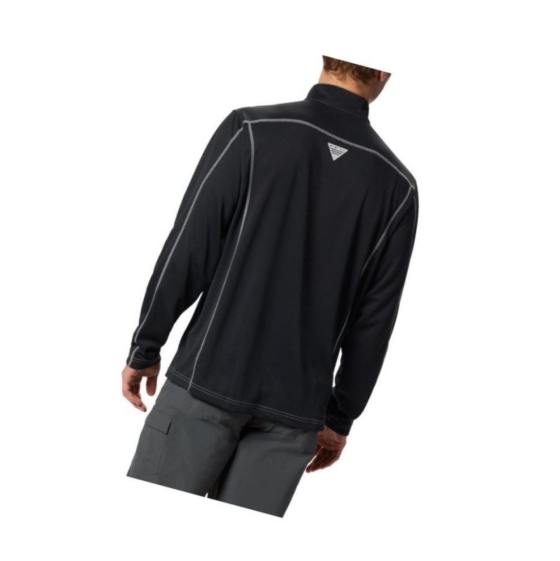 Columbia PFG Low Drag 1/4 Zip Top Sweatshirt Erkek Siyah | 42093-EYRT