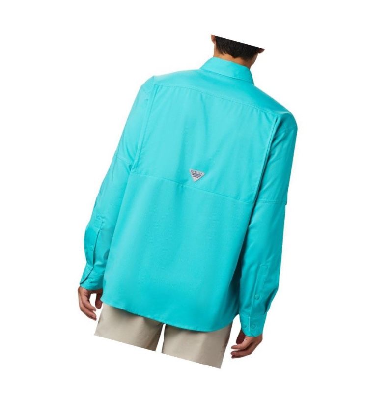 Columbia PFG Low Drag Offshore Long Sleeve Gömlek Erkek Açık Turkuaz | 81263-MENV