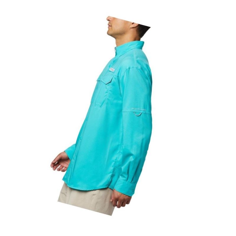 Columbia PFG Low Drag Offshore Long Sleeve Gömlek Erkek Açık Turkuaz | 81263-MENV