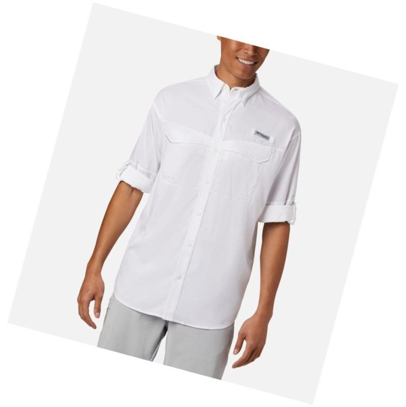 Columbia PFG Low Drag Offshore Long Sleeve Gömlek Erkek Beyaz | 96408-TKDU