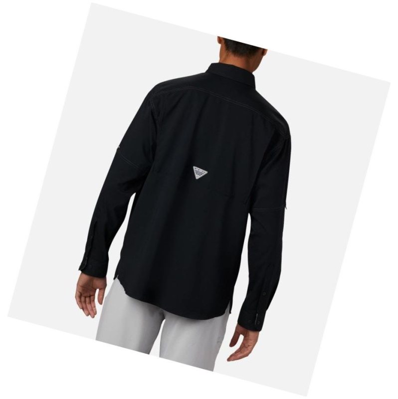 Columbia PFG Low Drag Offshore Long Sleeve Gömlek Erkek Siyah | 61749-MEQP