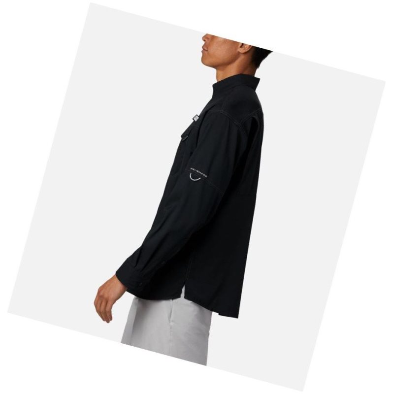 Columbia PFG Low Drag Offshore Long Sleeve Gömlek Erkek Siyah | 61749-MEQP