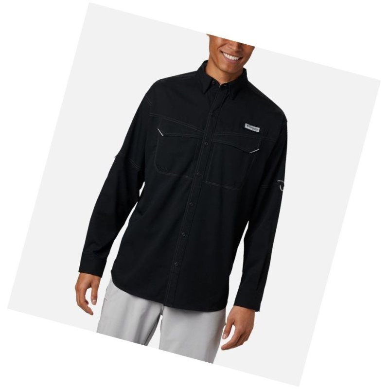 Columbia PFG Low Drag Offshore Long Sleeve Gömlek Erkek Siyah | 61749-MEQP