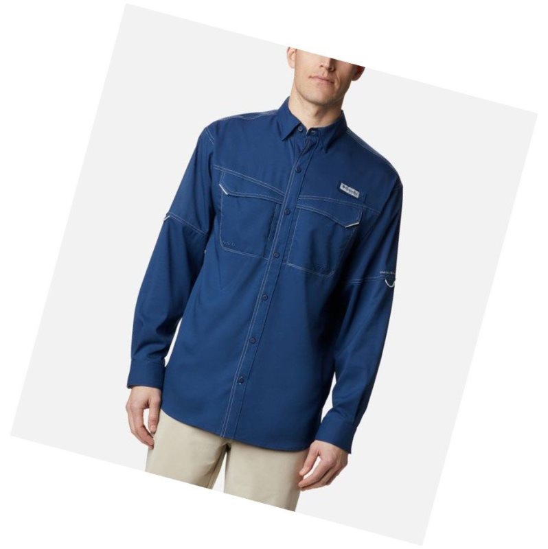 Columbia PFG Low Drag Offshore Long Sleeve Gömlek Erkek Koyu Gri | 95241-RIHE