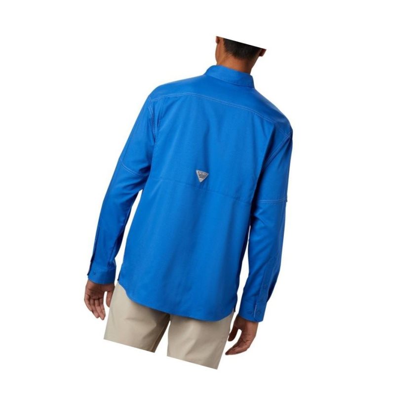 Columbia PFG Low Drag Offshore Long Sleeve Gömlek Erkek Mavi | 54029-NAUB