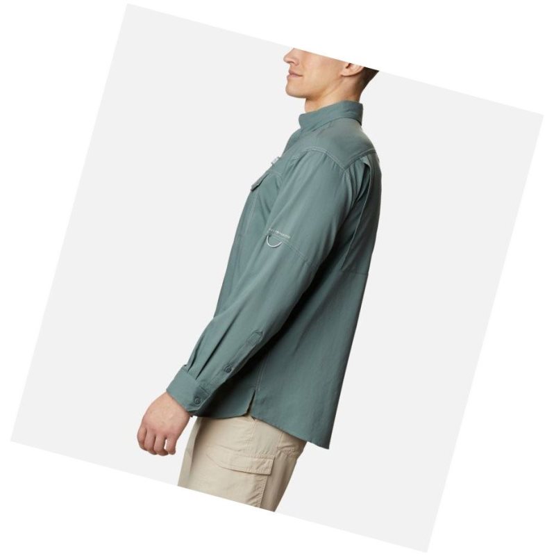 Columbia PFG Low Drag Offshore Long Sleeve Gömlek Erkek Yeşil | 89564-FTAC