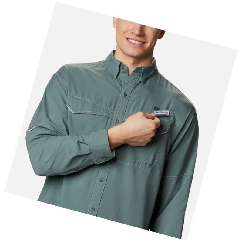 Columbia PFG Low Drag Offshore Long Sleeve Gömlek Erkek Yeşil | 89564-FTAC
