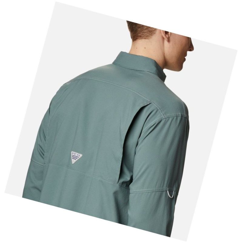 Columbia PFG Low Drag Offshore Long Sleeve Gömlek Erkek Yeşil | 89564-FTAC