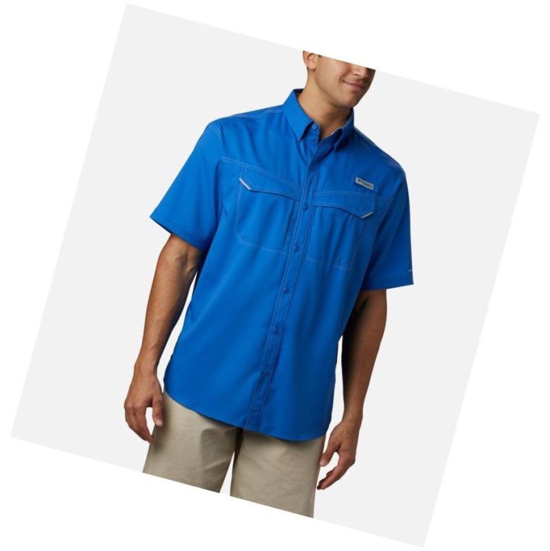 Columbia PFG Low Drag Offshore Short Sleeve Gömlek Erkek Mavi | 04218-LOTK