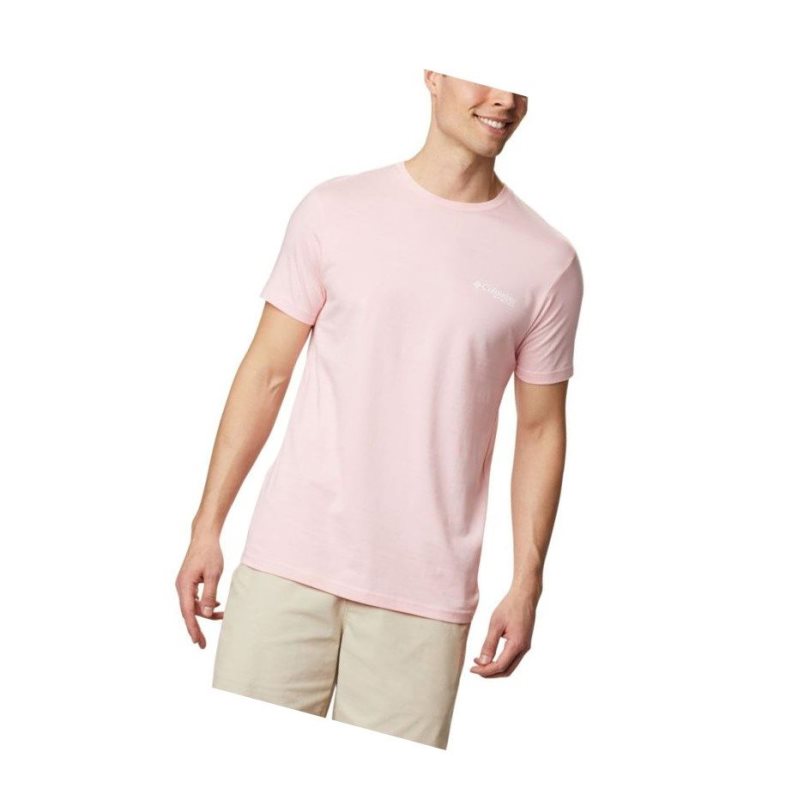 Columbia PFG Mann Tişört Erkek Pembe | 71509-HQNO