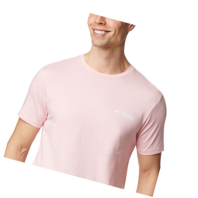 Columbia PFG Mann Tişört Erkek Pembe | 71509-HQNO