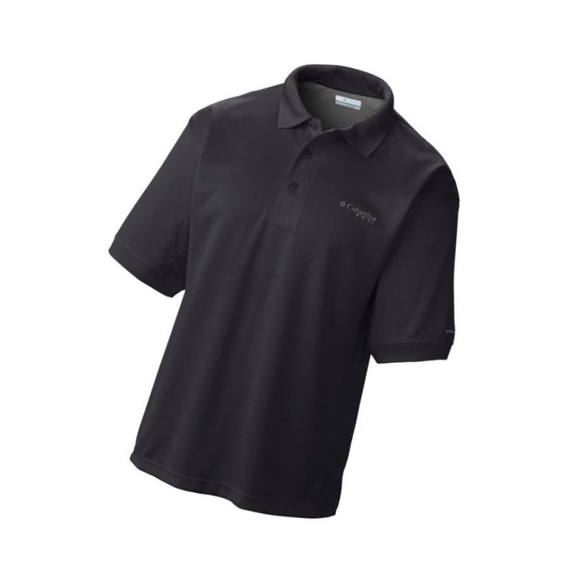 Columbia PFG Perfect Cast Big Polo Gömlek Erkek Siyah | 94035-YARS