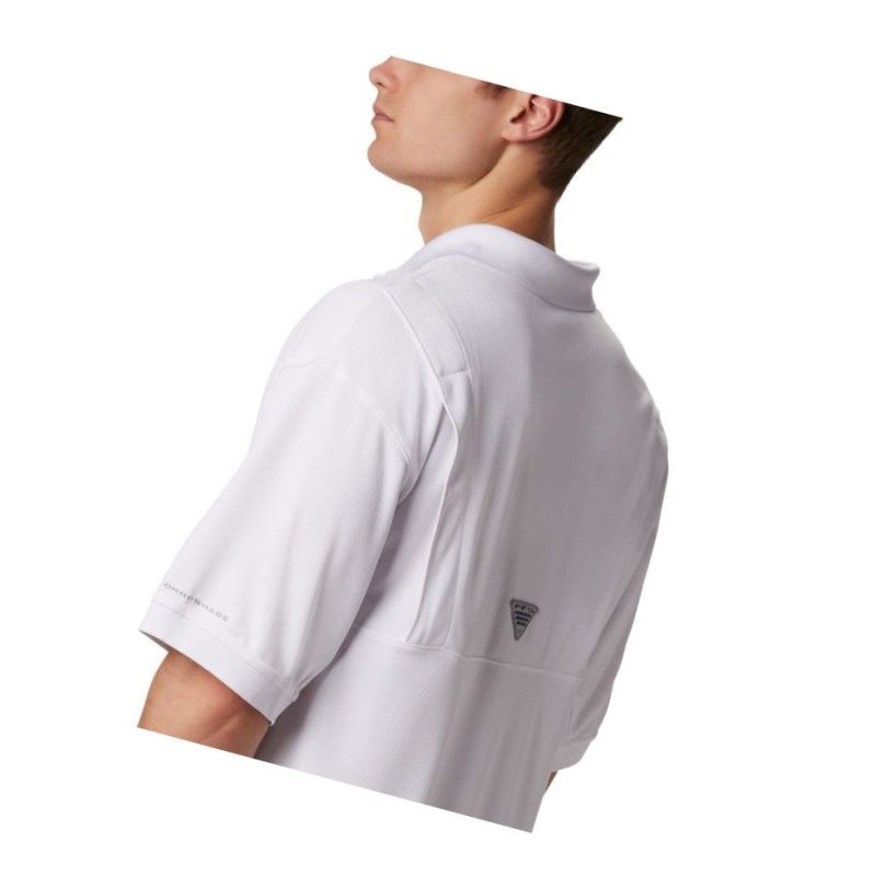 Columbia PFG Perfect Cast Polo Gömlek Erkek Beyaz | 27963-NEXP
