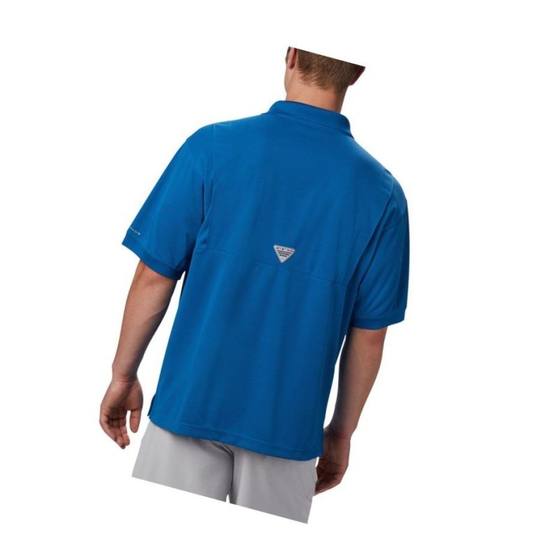 Columbia PFG Perfect Cast Polo Gömlek Erkek Mavi | 13269-PZEA
