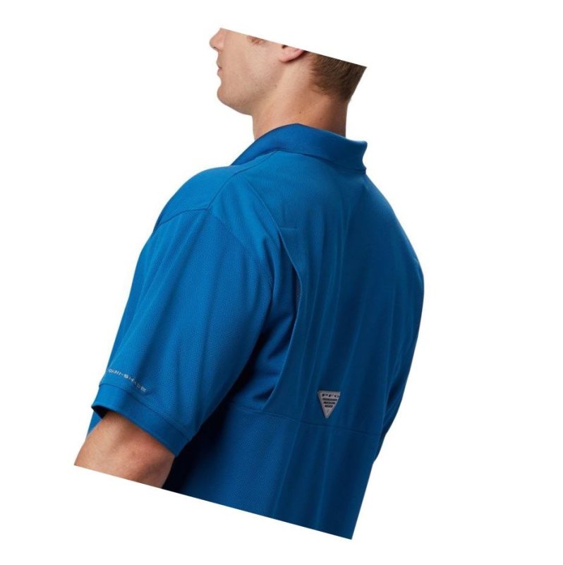Columbia PFG Perfect Cast Polo Gömlek Erkek Mavi | 13269-PZEA