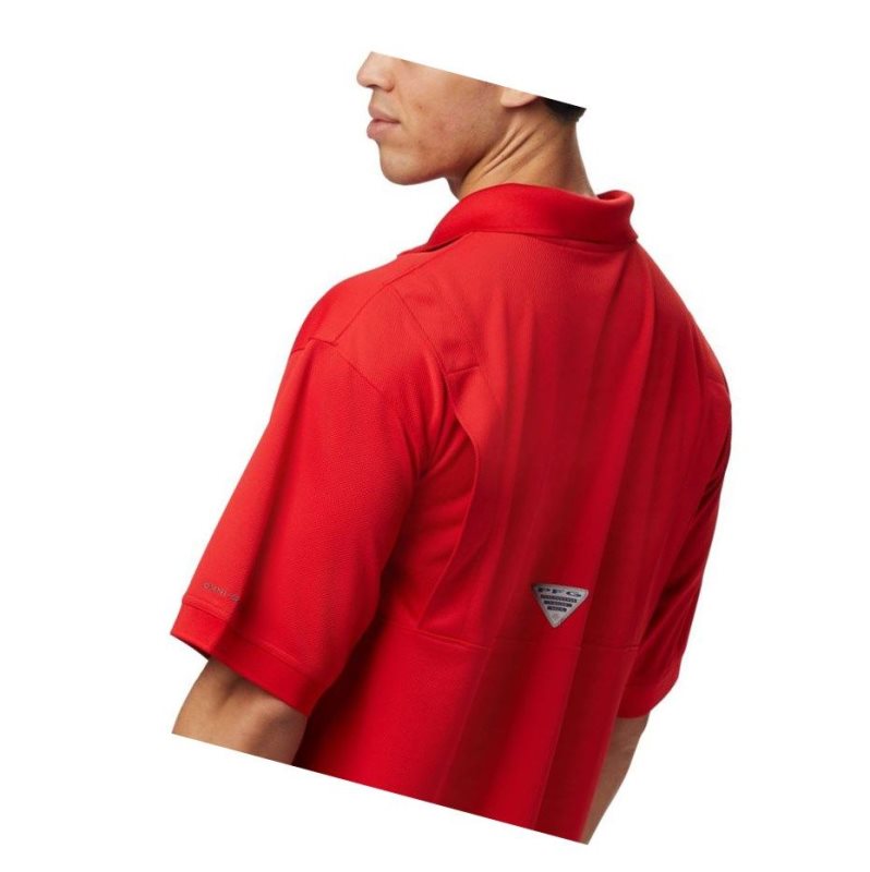 Columbia PFG Perfect Cast Tall Polo Gömlek Erkek Kırmızı | 12507-TNHI