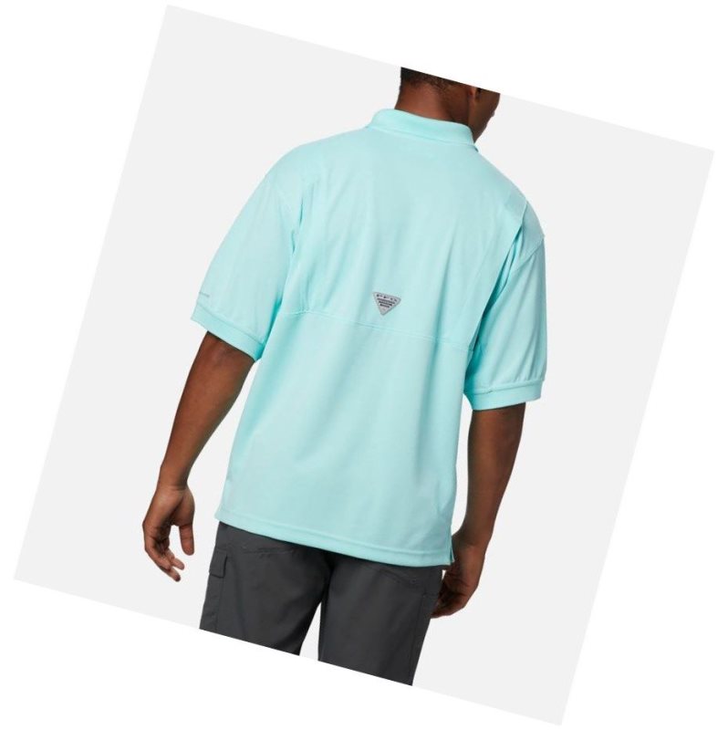 Columbia PFG Perfect Cast Tall Polo Gömlek Erkek Açık Mavi | 06295-RVDE