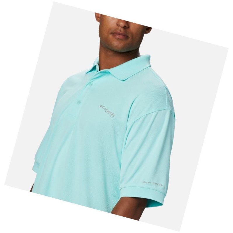 Columbia PFG Perfect Cast Tall Polo Gömlek Erkek Açık Mavi | 06295-RVDE