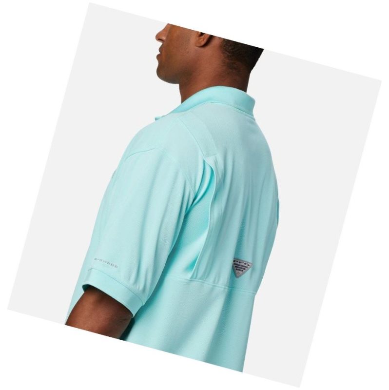 Columbia PFG Perfect Cast Tall Polo Gömlek Erkek Açık Mavi | 06295-RVDE