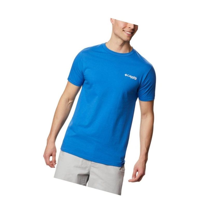 Columbia PFG Reily Tişört Erkek Mavi | 30896-FDTN