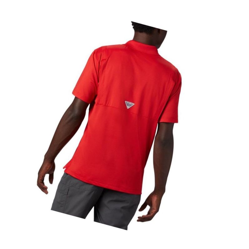 Columbia PFG Skiff Cast Polo Gömlek Erkek Kırmızı | 81739-KHJF