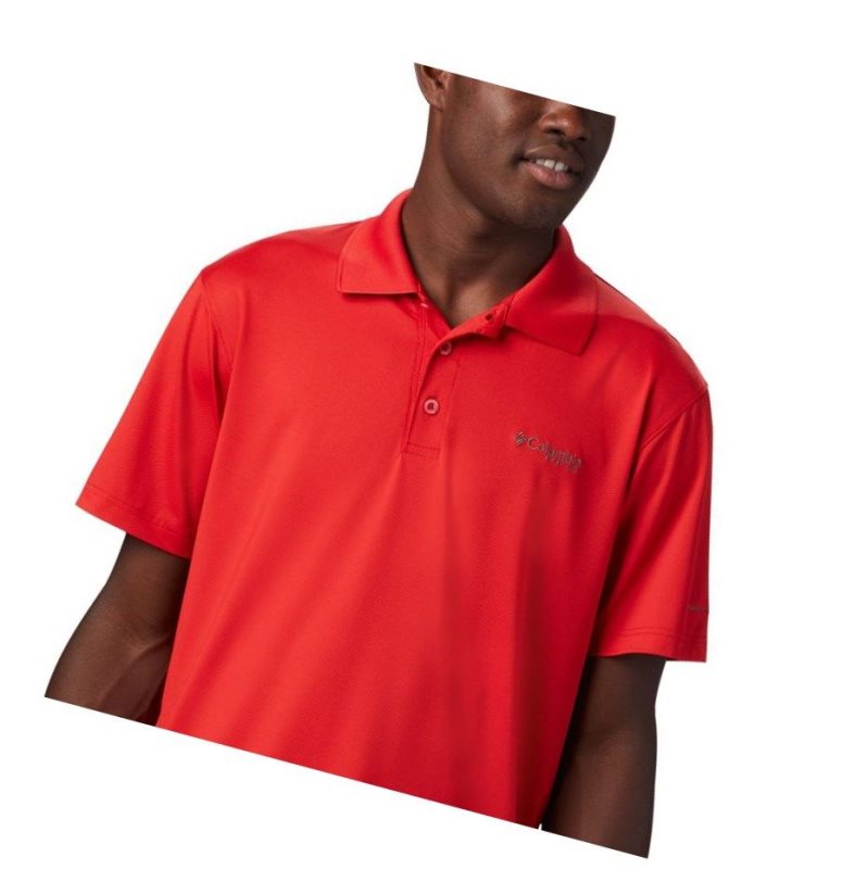 Columbia PFG Skiff Cast Polo Gömlek Erkek Kırmızı | 81739-KHJF