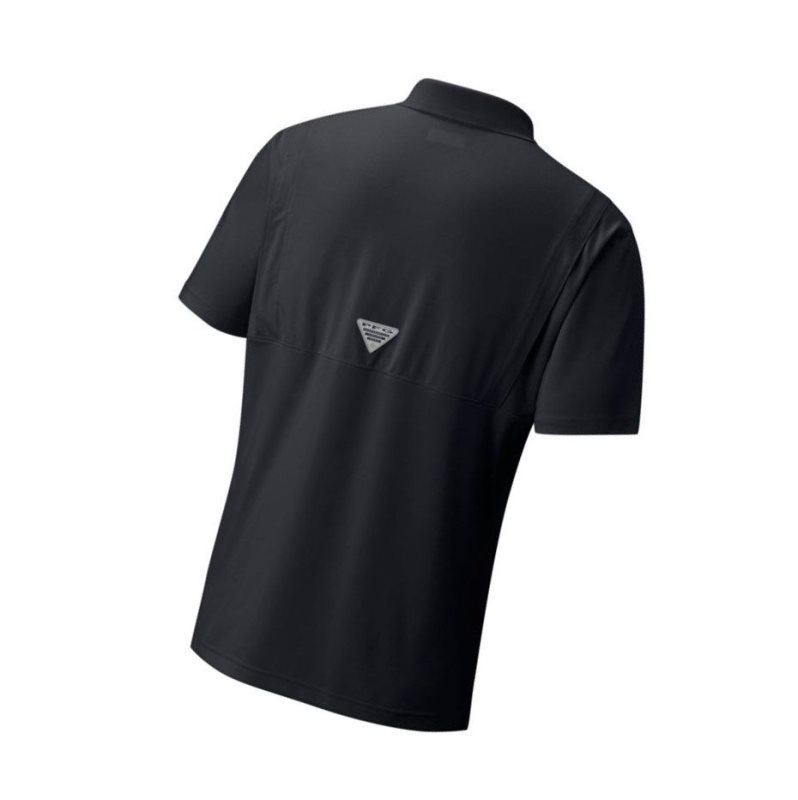 Columbia PFG Skiff Cast Polo Gömlek Erkek Siyah | 03875-TZFX