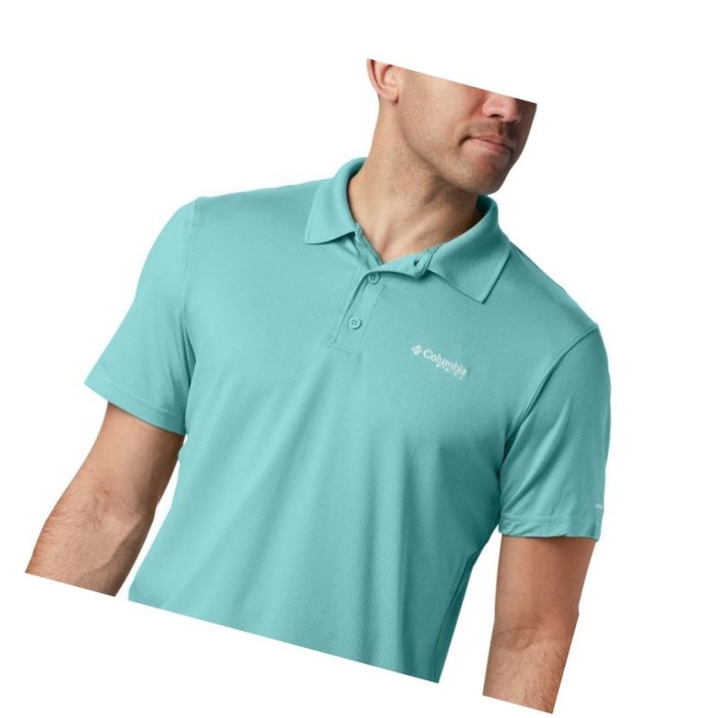 Columbia PFG Skiff Cast Polo Gömlek Erkek Açık Mavi | 01927-UILO